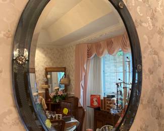 1940’s Oval Venetian Mirror, 27.5” x 36”