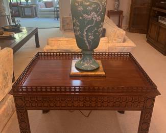 Fretwork Chippendale Style End Table by Tomlinson, 23.5" x 31.5