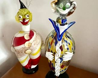 Vintage Murano Glass Blown Clowns