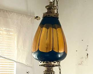 Amber MCM Hanging Light Swag Lamp 