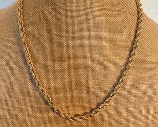 14k Gold Rope Necklace