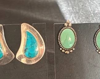 Sterling And Turquoise Earrings