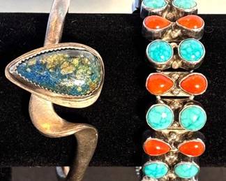 Sterling Turquoise BeadStone Bracelets
