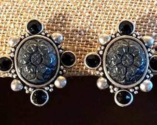 Stephen Dweck Black Flower Earrings