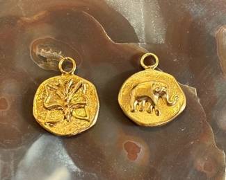Gold Elephant Butterfly Charm