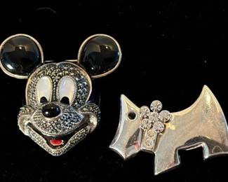 Sterling Mickey Mouse Westie Dog PinPendant