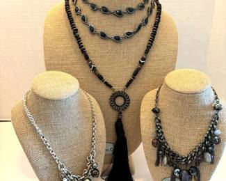 Brighton, Chicos Silver, Black, Grey Necklaces