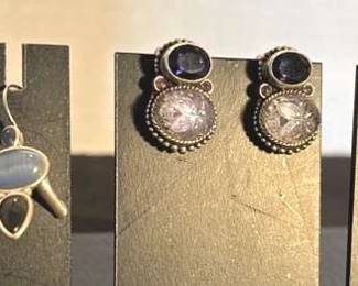 Stephen Dweck, .925 Earrings Purple Tones