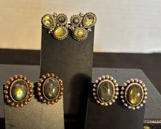 Stephen Dweck .925 Earring Sets Green Tones