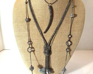 Pave, Marcasite, Vintage To Modern Look Necklace Set