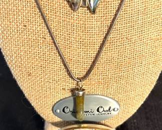 Sterling Abalone Shell Butterfly, Bracelet  Jade Pendant 