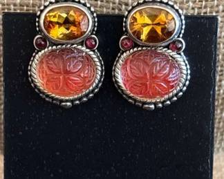Stephen Dweck Umber, Orange, Red Earrings