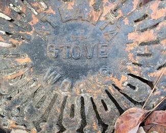Detail of Cast Iron Destressed outdoor furniture. 