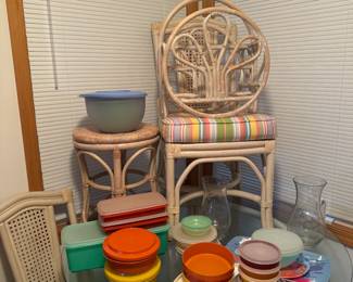 Vintage Rattan Dining table and chairs