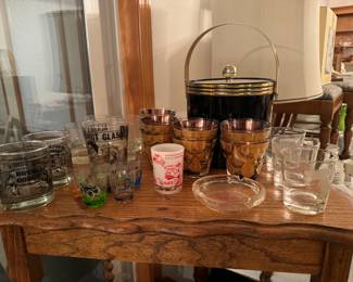 Vintage barware, Vintage Culver rocks glasses