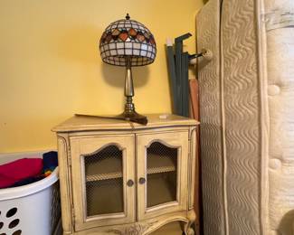 Vintage Night Stands, Vintage Tiffany Style Lamp, Queen Beautyrest mattress