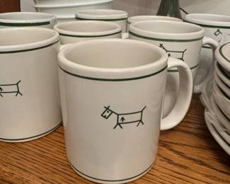 Antique/Vintage H.F. Coors Pottery Dish Set - Plates and Mugs from a Montana Ranch