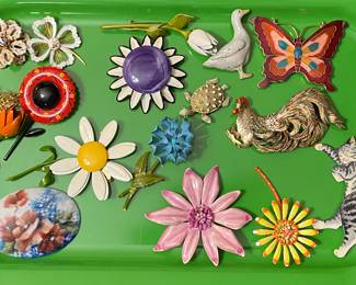 Vintage 1960s enamel pins