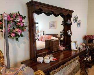 MID CENTURY DRESSER AND STANDING MIRROR