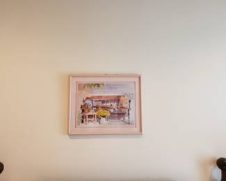 PRINT OF A CAT ON A BENCH