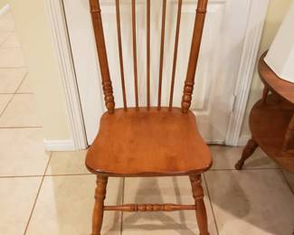 TELL CITY CHAIR CO, MID CENTURY DINING CHAIRS (SET OF 6) AND DINING TABLE