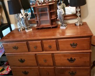 SPRAGUE & CARLETON MID CENTURY DRESSER AND WALL MIRROR, KEENE, NEW HAMPSHIRE