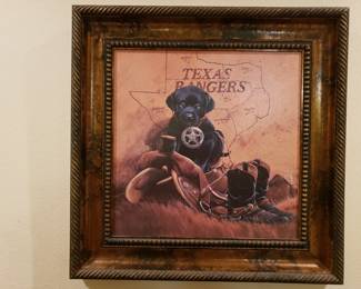 PHILLIP CROWE " TEXAS RANGERS " PRINT ON CANVAS