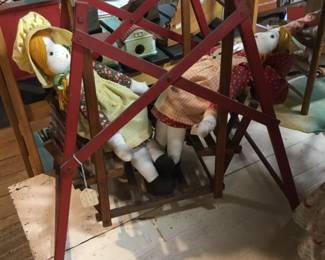 146. Antique doll swing, can be sold with or without these dolls