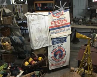 37. Feed bags, windmills, wine making equipment.
