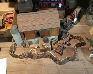 137. Barn with silo, fence and accessories