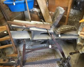 302. Two person saw, tools, bench