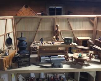 112. Complete miniature woodworking shop.