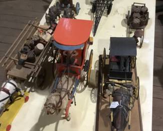 87. Large collection of horse and wagons.