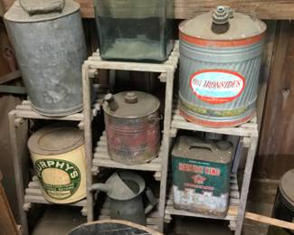 159. Vintage cans, some with advertising