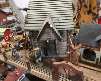 62. Rustic house, fence, barn, windmill