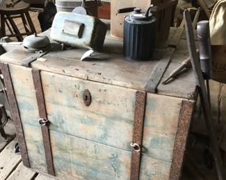 193. Large trunk, original blue paint.