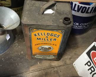 158. Many antique oil and gas cans