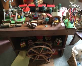 256. German circus, with accessories, rides, people, vehicles,
