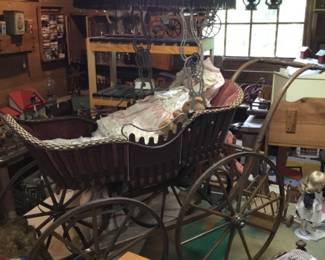 149 19th century doll carriage full size.
