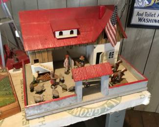 321. Barn set with people and animals.