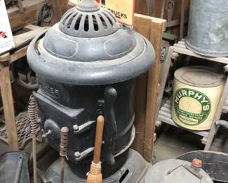 157. Antique stove, tools