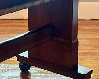 Gilt carved braided and ebony ball feet.