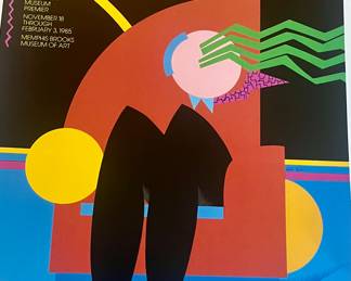 MINT!  Memphis Brooks exhibition poster 1985