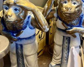 1940s Japanese Egyptian monkey figurines