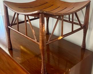 English Aesthetic Movement Carved Wood Thebes Stool