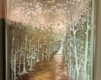 Framed Foil Art of Forest Pathway - $50 