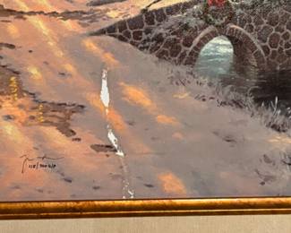 Authentic Thomas Kinkade Winter Scene Oil Painting - Includes Authenticity Paperwork ! See imperfection on this  image. Make an offer! 
