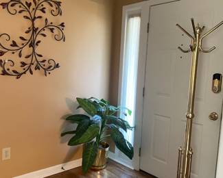 Decor, plants, coat rack