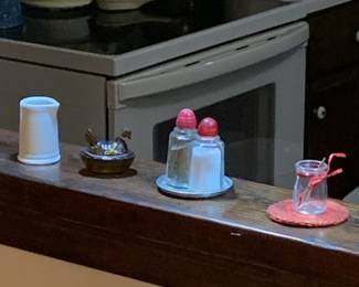 Red-cap salt and pepper shakers