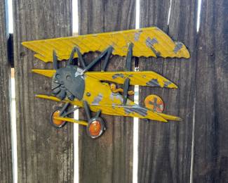 Cast iron plane metal art